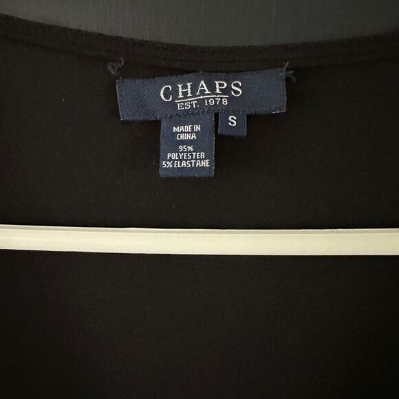 Chaps Black Wrap Dress Side Tie Cap Sleeve Size Small - Picture 3 of 3
